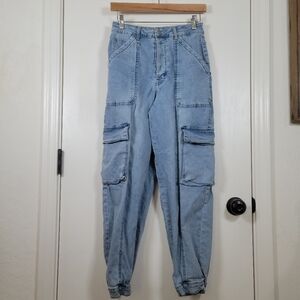 Miou Muse Cinched Ankle Cargo Jeans Gorpcore Uility Size Medium